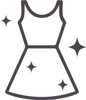 Icono de vestido elegante con brillitos