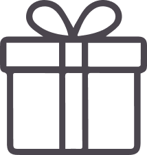 Icono de regalo con un moño